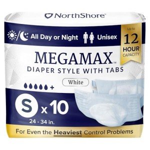 NorthShore MegaMax Overnight Diapers, Small, 10 Count