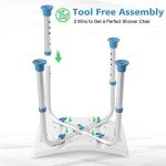 FSA/HSA Eligible Shower Chair for Inside Shower, Shower Stool with Free Assist Grab Bar/Toiletry Bag, Tool-Free Assembly Shower Seat for Bathtub, Shower Bath Chairs for Seniors/Disabled by SOUHEILO