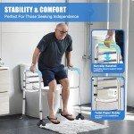 Toilet Safety Rails with Non-Slip Handles & Paper Holder