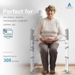 Agrish Toilet Safety Rails - FSA/HSA Eligible Adjustable Width & Height Fit Any Toilet, Stand Alone Medical Toilet Frame for Elderly Handicap Disabled, Folding Handrails