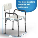 Medline Shower Chair with Padded Armrests, 350 lb Capacity