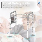 Agrish Toilet Safety Rails - FSA/HSA Eligible Adjustable Width & Height Fit Any Toilet, Stand Alone Medical Toilet Frame for Elderly Handicap Disabled, Folding Handrails