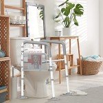 Agrish Toilet Safety Rails - FSA/HSA Eligible Adjustable Width & Height Fit Any Toilet, Stand Alone Medical Toilet Frame for Elderly Handicap Disabled, Folding Handrails
