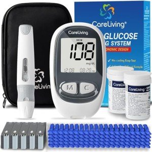 CareLiving Blood Glucose Monitor Kit with Test Strips