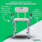 Shower Bench with Arms and Back Support