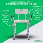 Shower Bench with Arms and Back Support