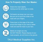 TAIJI 3-Layer Disposable Face Masks - 50 Count