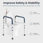 FSA/HSA Eligible - Toilet Safety Rails (350 lb) - Adjustable Toilet Safety Frame & Rails, Toilet Safety Rail for Elderly Adults, Toilet Handles for Seniors, Toilet Bars for Elderly & Handicap