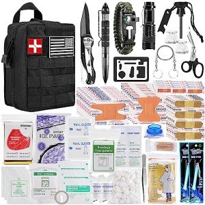 Emergency Survival First Aid Kit with Molle Pouch
