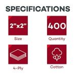 Dealmed 2" x 2" Non-Sterile Gauze Sponges, 200 Count