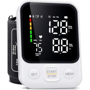 Upper Arm Blood Pressure Monitor with Memory & Large Display