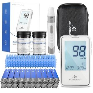 Blood Glucose Monitor Kit with Test Strips & Lancets