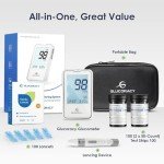 Blood Glucose Monitor Kit with Test Strips & Lancets