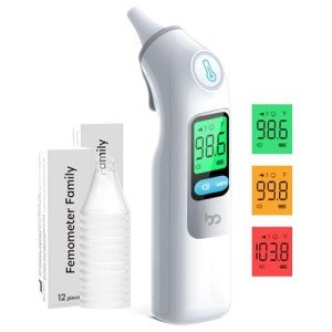 Femometer Ear Thermometer with Fever Alert and Covers