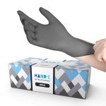 Grey Disposable Nitrile Gloves Medium, 50 Count