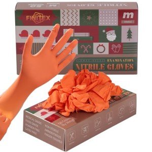 Finitex Orange Nitrile Disposable Gloves - 50 Pack