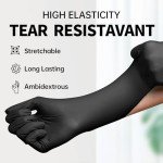 Black Nitrile Exam Gloves - Powder-Free, 100 Pcs