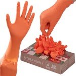 Finitex Orange Nitrile Disposable Gloves - 50 Pack