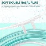 10 Pack High-Flow Ultra Soft Nasal Oxygen Cannula, Green Crush Resistant Tubing with Standard Connection 6.6 Feet