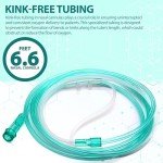 10 Pack High-Flow Ultra Soft Nasal Oxygen Cannula, Green Crush Resistant Tubing with Standard Connection 6.6 Feet