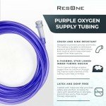 ResOne 25Ft Oxygen Supply Tubing, Crush Resistant, Standard Connectors for Nasal Cannulas, Cannula Nasal Tubing, Oxygen Concentrator - Purple