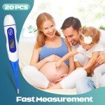20 Pack Digital Thermometers for Adults - Flexible Tip