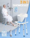 Adjustable Shower Chair with Back for Seniors