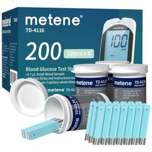 Metene TD-4116 Blood Glucose Test Strips - 200 Count