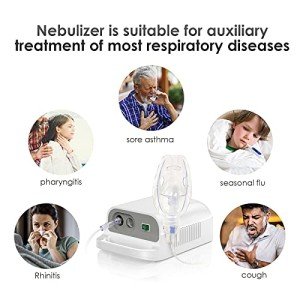 Portable Nebulizer, Nebulizer Machine for Adults Kids, Mini Handheld Nebulizer with Mouthpiece Adults&Chlid Masks, Steam Inhaler of Cool Mist for Travel and Home Use 1215015