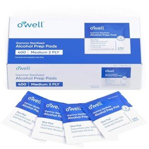 Sterile Alcohol Prep Pads - 400 Individually Wrapped Wipes
