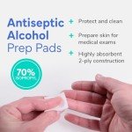 Sterile Alcohol Prep Pads - 400 Individually Wrapped Wipes