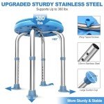 Medhelp Adjustable Stainless Steel Shower Stool