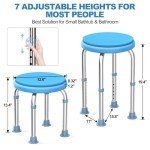 Medhelp Adjustable Stainless Steel Shower Stool