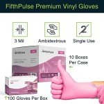 Large Pink Vinyl Disposable Gloves - 100 Pack