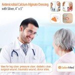Silver Calcium Alginate Wound Dressings, 4"x5", 5 Packs