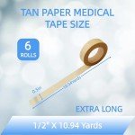 Hypoallergenic Soft Paper Medical Tape - 6 Rolls