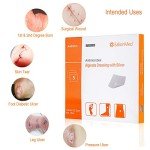 Silver Calcium Alginate Wound Dressings, 4"x5", 5 Packs