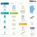180-Piece First Aid Kit for Home and Travel