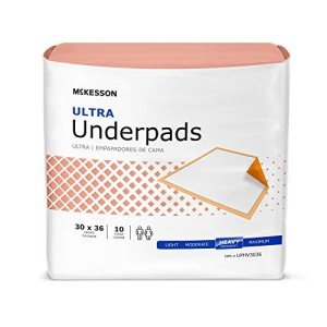 McKesson Disposable Heavy Absorbency Bed Pads, 10 Count