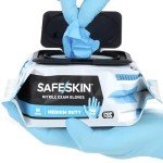 SAFESKIN Nitrile Disposable Gloves in Pack of 50, Medium Duty, Medium Size, Powder Free - Food Handling, First Aid, Cleaning