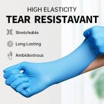 Supmedic Basic Medical Nitrile Exam Gloves, Powder-Free Latex-Free Non-Sterile Food Safe Disposable Glove, Blue 100pcs (Large)