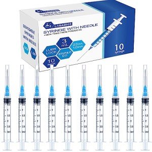 10 Pack 3ml Luer Lock Syringes with Needles