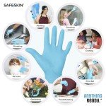 SAFESKIN Nitrile Disposable Gloves in Pack of 50, Medium Duty, Medium Size, Powder Free - Food Handling, First Aid, Cleaning