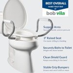 Bemis 3" Raised Toilet Seat with Handles, White