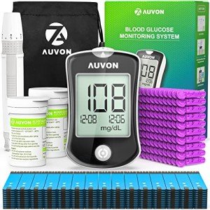 AUVON Blood Glucose Monitor Kit with Lancets & Strips