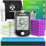 AUVON Blood Glucose Monitor Kit with Lancets & Strips