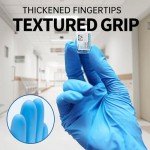 Supmedic Basic Medical Nitrile Exam Gloves, Powder-Free Latex-Free Non-Sterile Food Safe Disposable Glove, Blue 100pcs (Large)