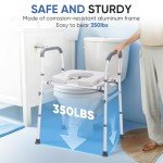 Adjustable Raised Toilet Seat with Handles