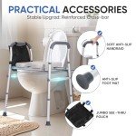 Adjustable Raised Toilet Seat with Handles