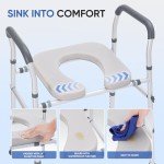 Adjustable Raised Toilet Seat with Handles